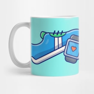 Shoes And Watch Cartoon Vector Icon Illustration Mug